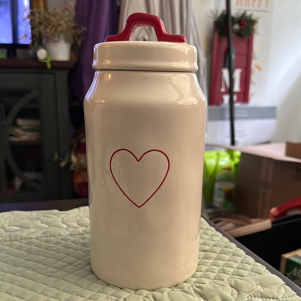 Rae Dunn Heart Canister Jar with Lid
